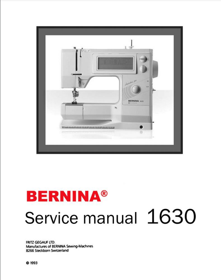Bernina  Service Manuals - 1630