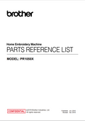 Brother Parts Manuals -PR1050X Multi Needle Embroidery Machine