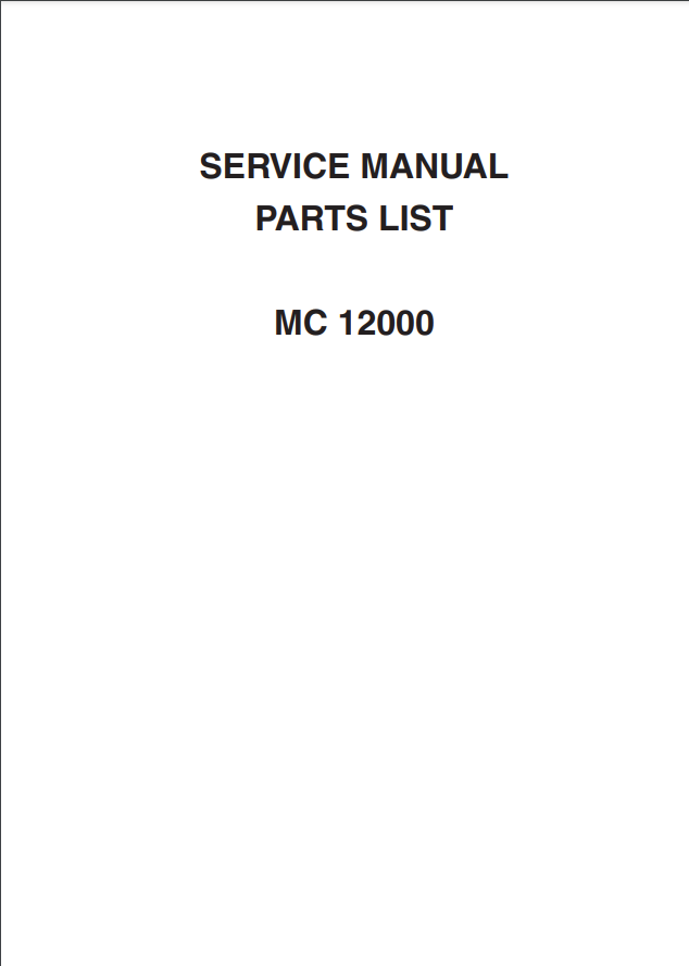 Janome Parts Manual - MC12000