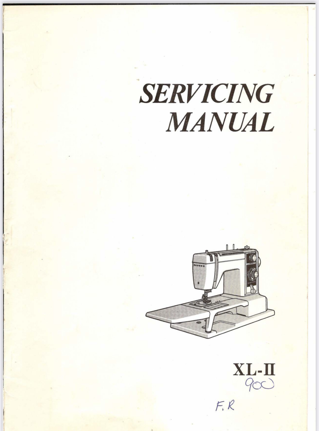 Janome Parts and Service Manual - Janome 900 XL-II