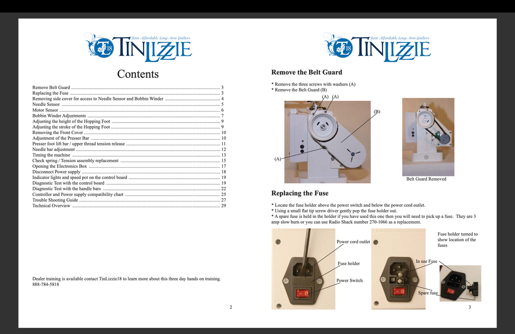 TinLizzie TL18LS IV Series Dealer Service Manual