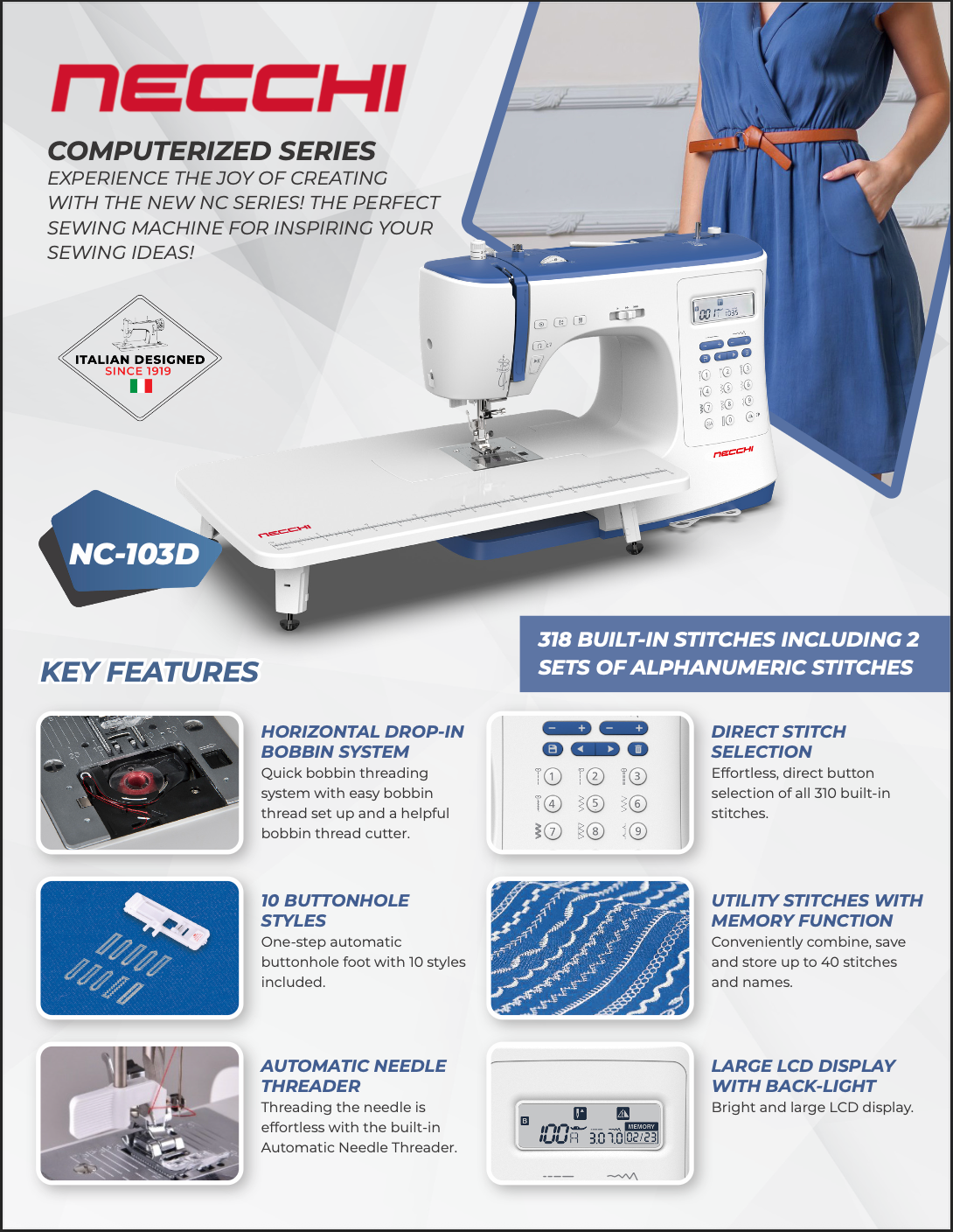 NC-103D COMPUTERIZED SEWING MACHINE