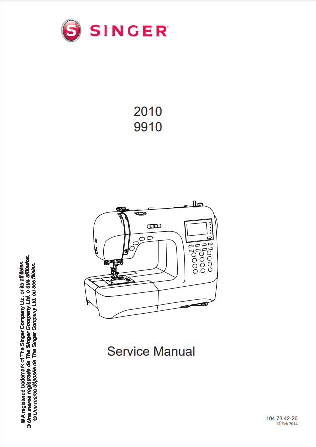 Singer Service Manual - 2010 and 9910